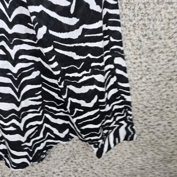 Calvin Klein Top Womens Large Black Animal Print Linen Button‎ Up Blouse Ladies - Picture 2 of 7